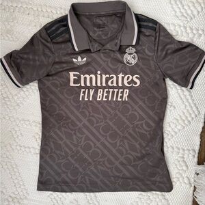 Adidas Real Madrid Dark Gray Polo Shirt Mbappe